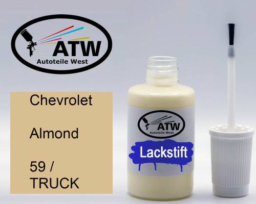 Chevrolet, Almond, 59 / TRUCK: 20ml Lackstift, von ATW Autoteile West.